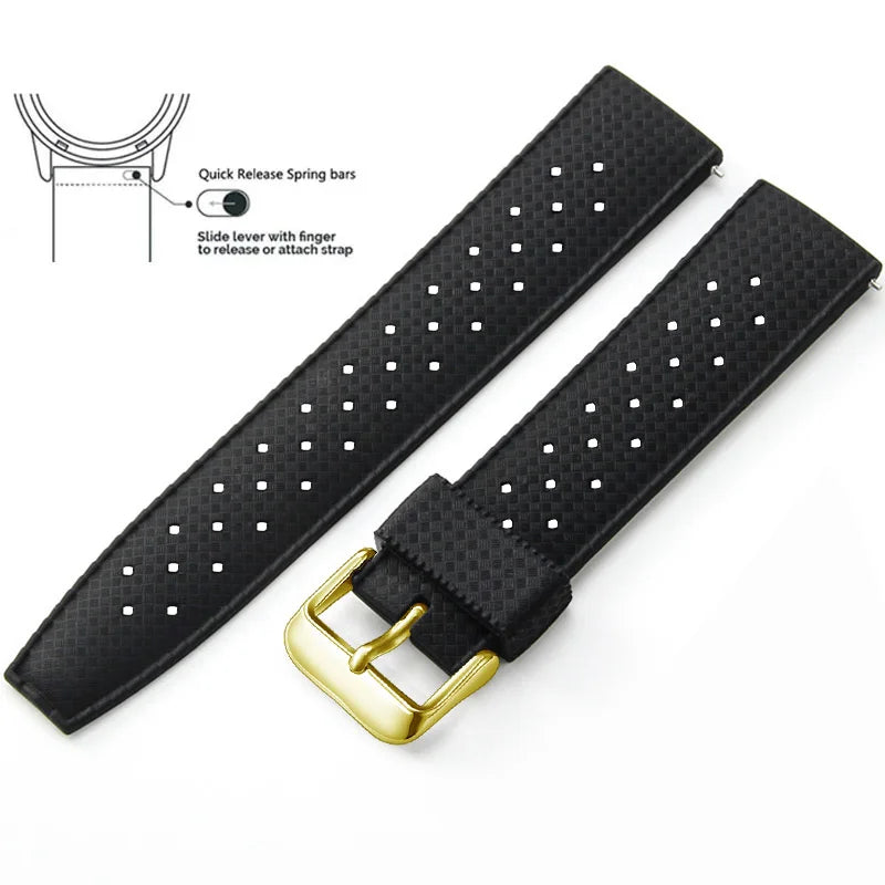 Tropical Silicone Watch Band Quick Release Watch Band 18mm 20mm 22mm Rubber Tropic Smart Watch Strap for Oris Seiko Citizen