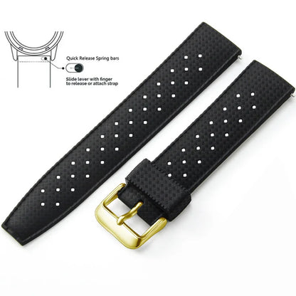 Tropical Silicone Watch Band Quick Release Watch Band 18mm 20mm 22mm Rubber Tropic Smart Watch Strap for Oris Seiko Citizen