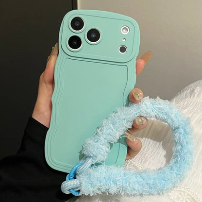 Liquid Silicone Plush Wrist Strap Case For iPhone 17 16E 15 14 13 12 11 Pro Max Plus 6 7 X XR XSMAX Anti-Slip Soft Bumper Cover