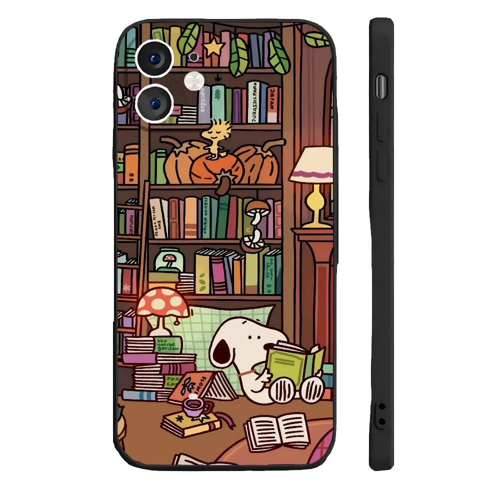 Anime S-Snoopy Phone Case Silicone Soft For IPhone 16 15 14 13 12 11 Plus Pro Max Plus