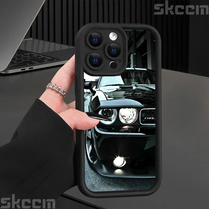 Fashions Car Pattern Silicone Phone Case For iPhone 16 Pro Max 15 14 11 12 13 7 8 16 Plus XS X XR Matte Shockproof Soft Cover