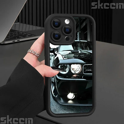 Fashions Car Pattern Silicone Phone Case For iPhone 16 Pro Max 15 14 11 12 13 7 8 16 Plus XS X XR Matte Shockproof Soft Cover