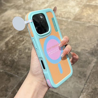 Dopamine Magnetic Clash Color Bumper Case for iPhone 16 15 14 Pro Max for Magsafe Candy Contrast Color Shockproof Cover Funda