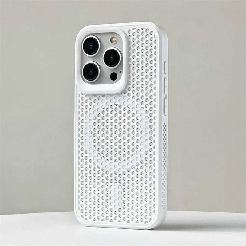 Luxury Matte Heat Dissipation Hole For Magsafe Case For iPhone 16 15 14 13 12Pro Max Plus Magnetic Wireless Charge PC Hard Cover