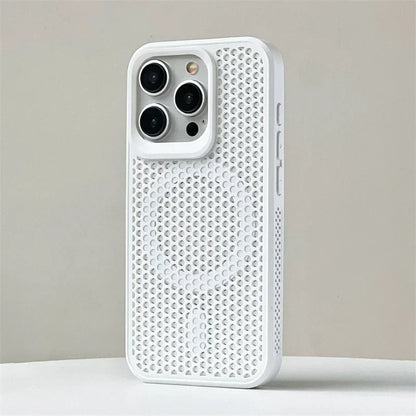 Luxury Matte Heat Dissipation Hole For Magsafe Case For iPhone 16 15 14 13 12Pro Max Plus Magnetic Wireless Charge PC Hard Cover