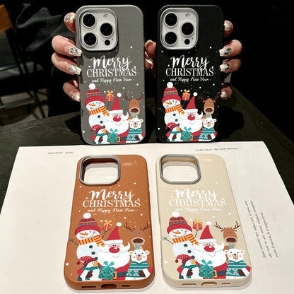 Merry Christmas Magnetic Leather Case For iPhone 16 15 Pro Max 14 Plus 13 12 11 Pro For MagSafe Wireless Charging Soft TPU Cover