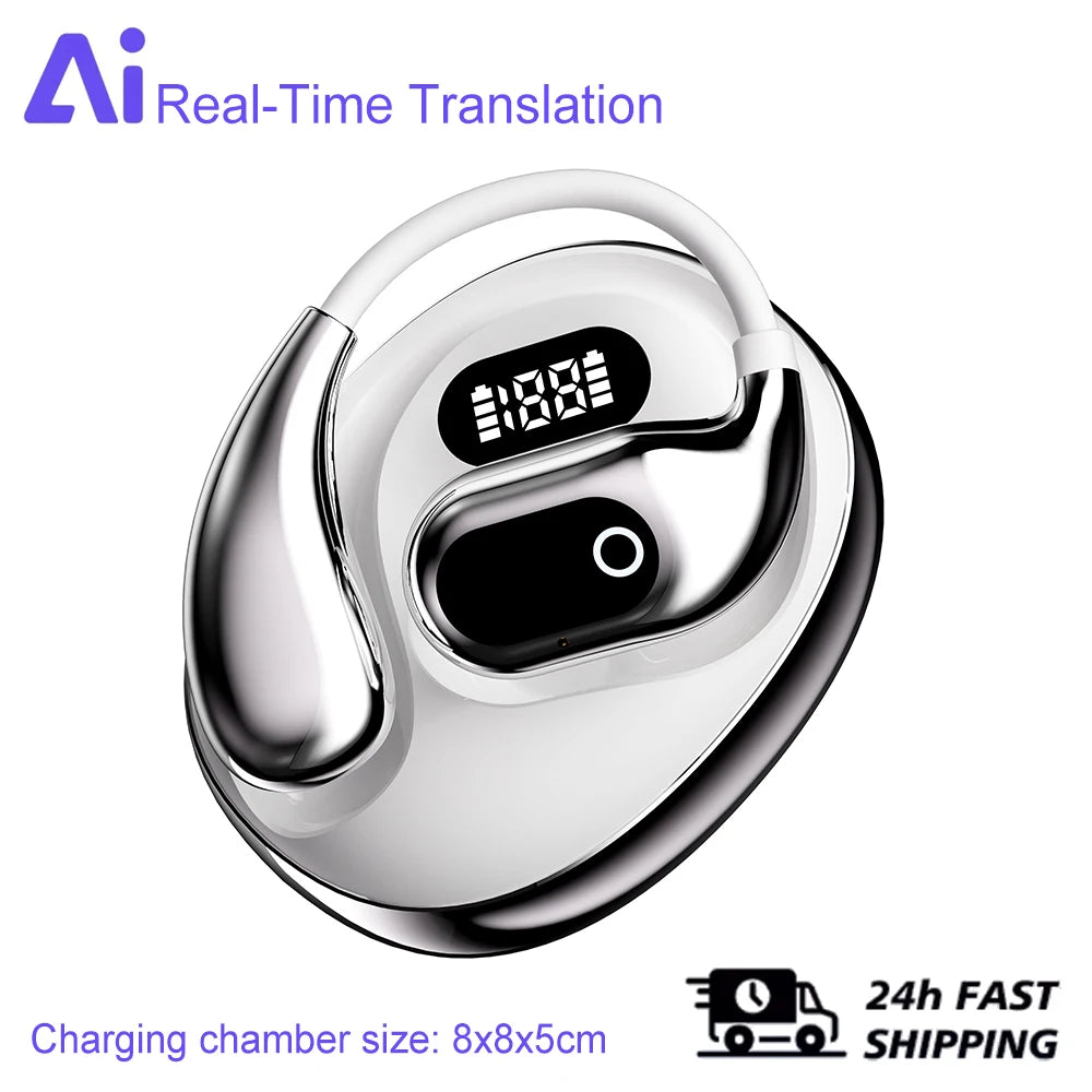 Ai Two-Way Real time Translators Earphone 144 Languages Wireless Bluetooth Smart Voice Translator Headphones For Travel Business