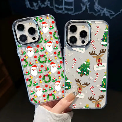 Santa Claus Elk Snowman Christmas Phone Case For Google Pixel 10 9 8 8A 9A XL Pro 4G 5G Transparent Soft Silicone TPU Back Cover
