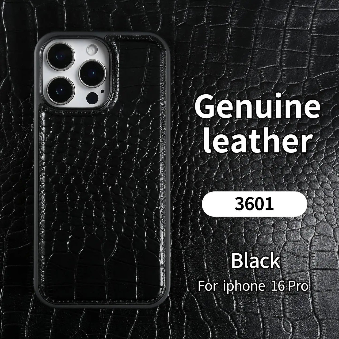 Premium Crocodile Pattern Genuine Leather Case For iPhone 16 Pro Max 15 14 13 12 11 XR Cowhide Back Cover Shell Protective Capa