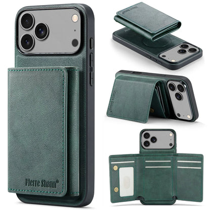 Leather Phone Case for iPhone 17 Pro Max 17Air 16e 16 Plus 15 14 13 12 11 7 8 SE3 Magnetic Detachable Card Holder Wallet Cover