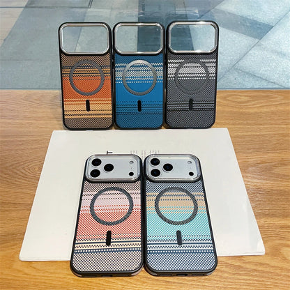 Slim Magnetic Striped Pattern Case for iPhone 17 Pro Max Air 16 15 14 13 12 11 for Magsafe Shockproof Ultra Thin Colorful Cover