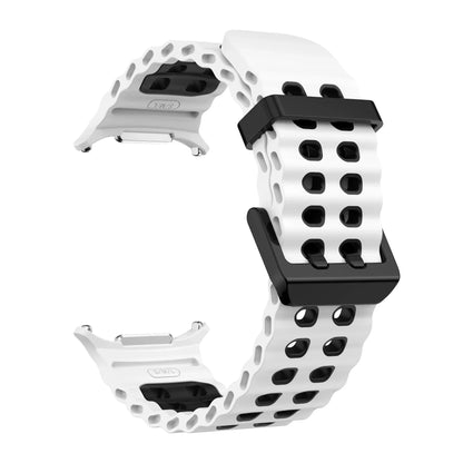 NEW Marine Silicone Strap For Samsung watch ultra 47mm Bracelet No Gaps Sport two-tone Band for Galaxy 7 ultra watchband straps