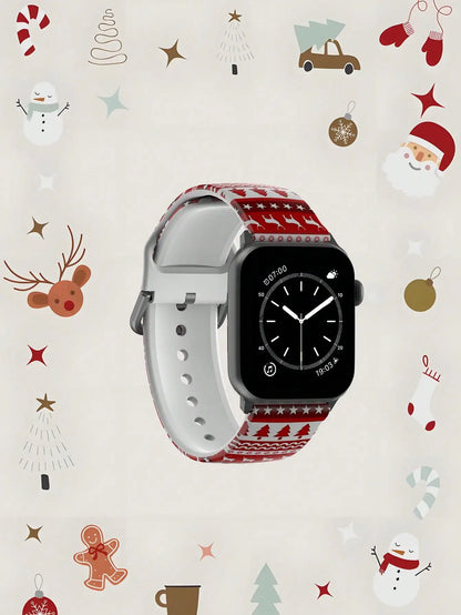 Christmas Red Candy Design For Apple Watch Band 42mm 41mm 40mm 44mm 45-38mm Retro iwatch Series 8 7 SE 3-6 9 10 11 Ultra 3 49mm
