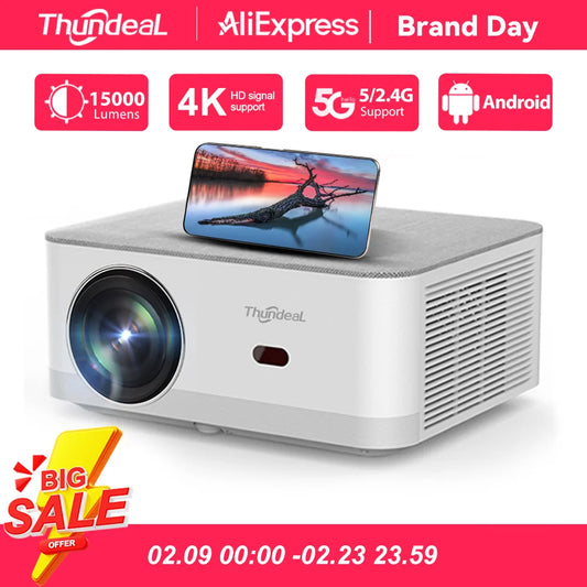ThundeaL Portable Mini Projector TD92 Pro FHD 1080P Full HD Beam 4K Video WiFi Android Projector TD92Pro 3D Movie Home Theater