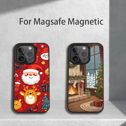 Cartoon Christmas Phone Case For iPhone 17,16,15,14,13,12,11,Pro,Max,Plus,Mini,SE4,E Magnetic Magsafe Wireless Charging