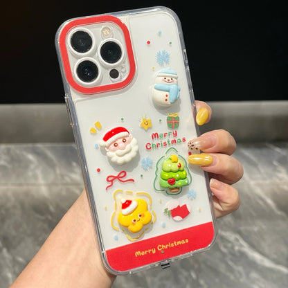 Luminous Call Light Up Flash Christmas Snowman Santa Claus Phone Case For iPhone 15 13 12 11 14 16 17 Pro Max Plus 17AIR Cover