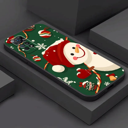 Claus Elk Snowman Christmas Tree Phone Case for Redmi Note 10S 12S 8T 11S 9S 9 8 7 12 10 11 Pro 13 Pro 9T Silicone Bumper Cover