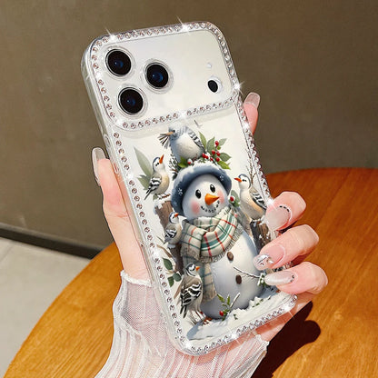 For iPhone 17 Pro Max Case Christmas Elk Santa Claus Diamond Cover For iPhone 13 14 15 12 11 16e 17 Air Funda iPhone 16 Pro Max