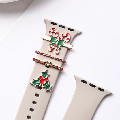 Suitable for Apple Watch Decorative Rings Christmas Watch Decorative Accessories Silicone Strap Decorations