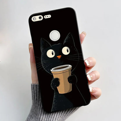 Case For Google Pixel 1 Soft Silicone Black Case For Google Pixel 1XL Elegant Style New Design Pattern Koi Dragon King Casing