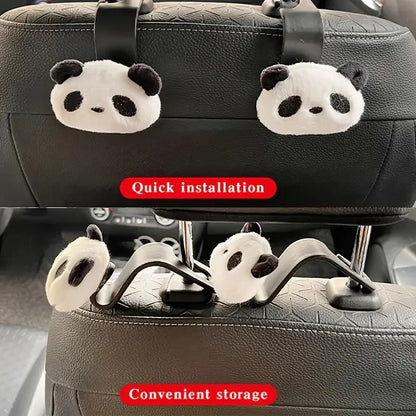 2 Car Hooks, Car Interior Seats, Rear Multifunctional Cute Cartoon Panda Storage Hooks