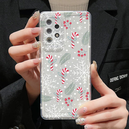Merry Christmas Phone Case For Samsung A55 5G S24 Ultra A54 A53 A35 A15 A16 S23 FE S22 S21 S20 FE Soft TPU Carcasa Funda Cover