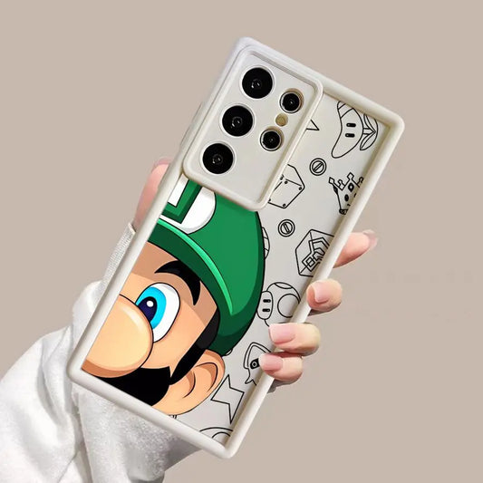 M-Mario Cartoon Phone Case for Samsung Galaxy S20 S24 Ultra FE S23 Plus S21 S22 S23 Ultra 5G Silicone funda
