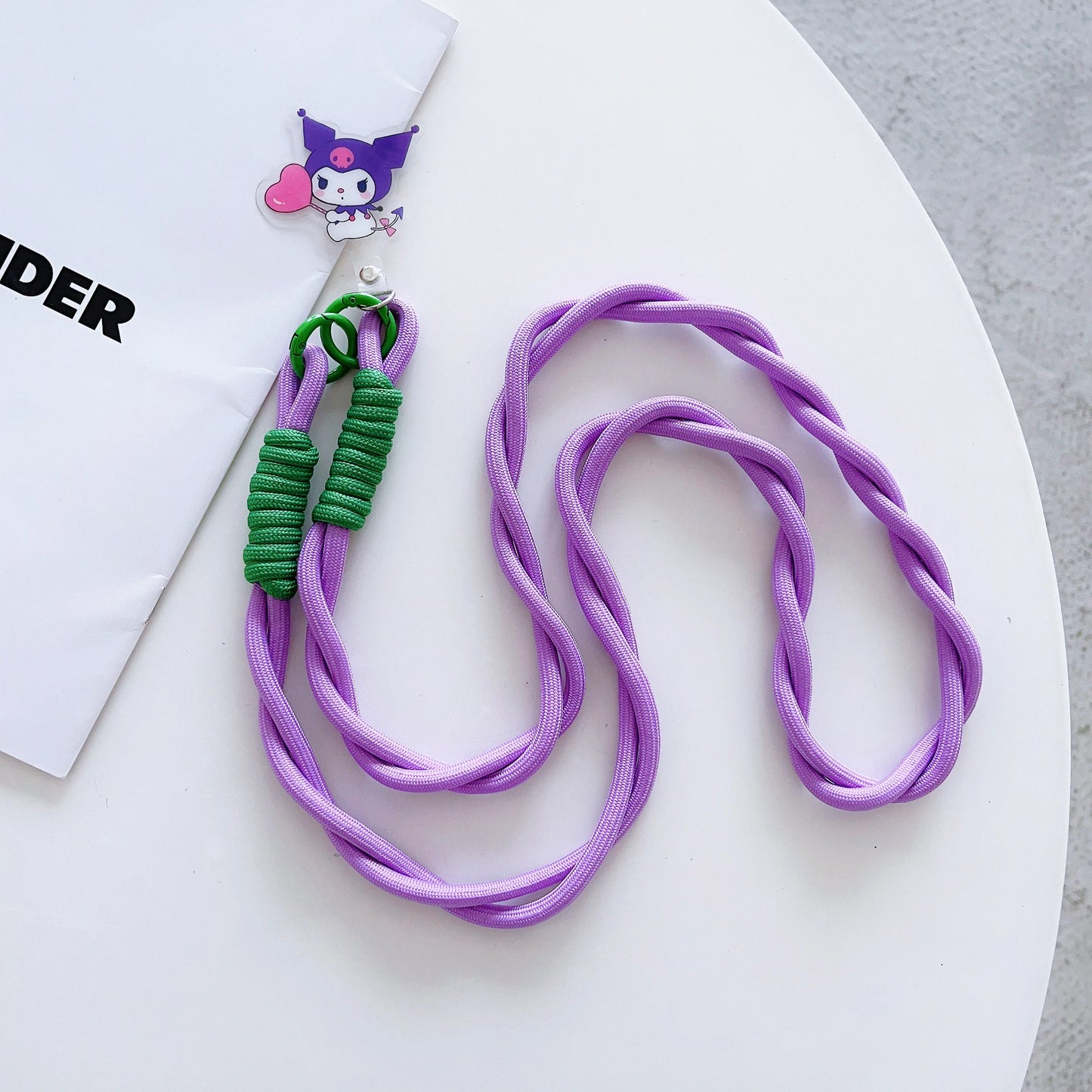 New colorful woven cartoon lanyard mobile phone lanyard wrist strap Crossbody rope anti-loss rope key bag multi-purpose lanyard