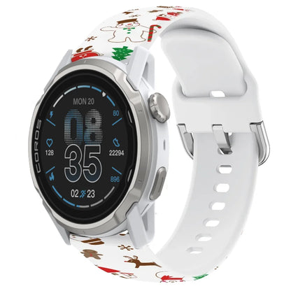 20mm 22mm Christmas Style Silicone Strap for COROS APEX 4 42mm PACE Pro Wristband Suunto Vertical 2 Run Race 2 CMF Watch 3 Pro 2