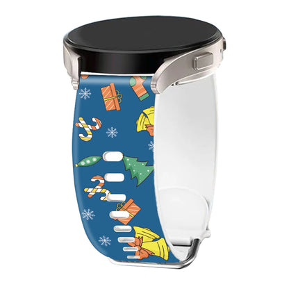 20 22mm Christmas Strap for Samsung Galaxy Watch FE 7 6 5 4 40mm 44mm/5 Pro/Watch 6 4 Classic Holiday Silicone Band for Active 2