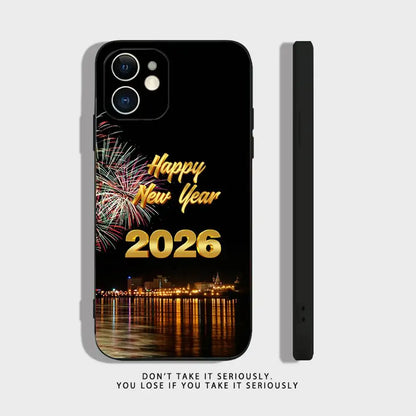 New Year Gift Cartoon Christmas Silicone Phone Case For iPhone 17 16,15,14,13,12,11,Pro,XS,Max,XR,Plus,Mini Silicone Shockproof
