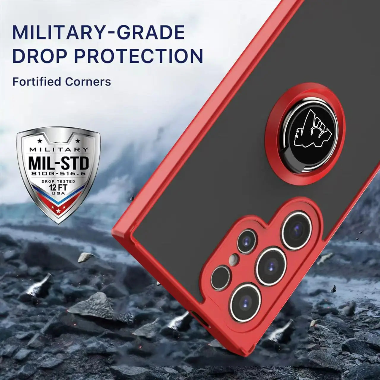 Armor Matte Case For Samsung S25 S24 S23 S22 S21 S20 Note 20 Ultra Plus S25edge S24FE S23FE Magnetic Ring Stand Shockproof Cover