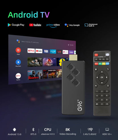 G96 Tv stick Q2 Android13 Smart TV Stick Netflix IATV 4K HDR10+ Dual 2.4G5GWifi Youtube Streaming Media player