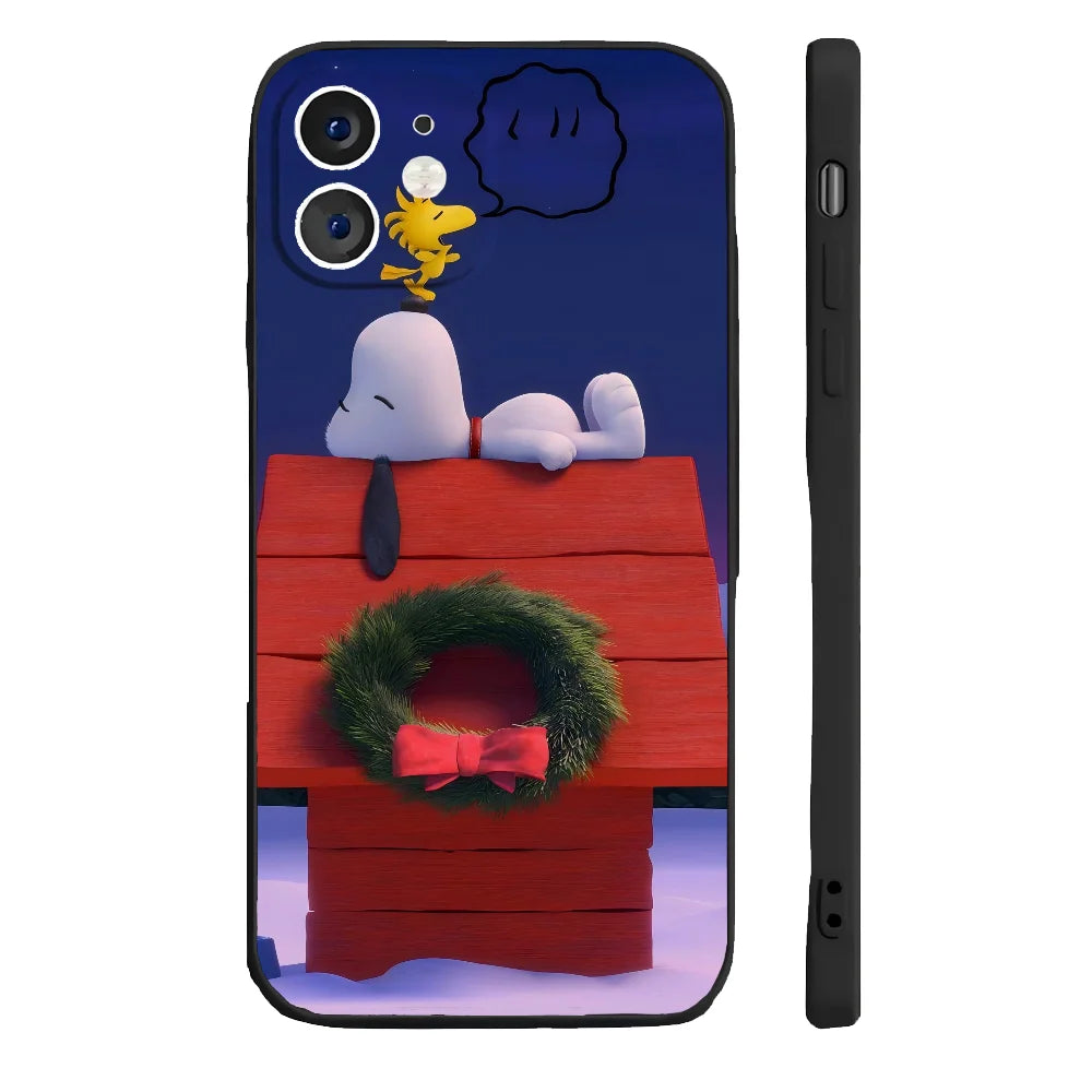 Anime S-Snoopy Phone Case Silicone Soft For IPhone 16 15 14 13 12 11 Plus Pro Max Plus