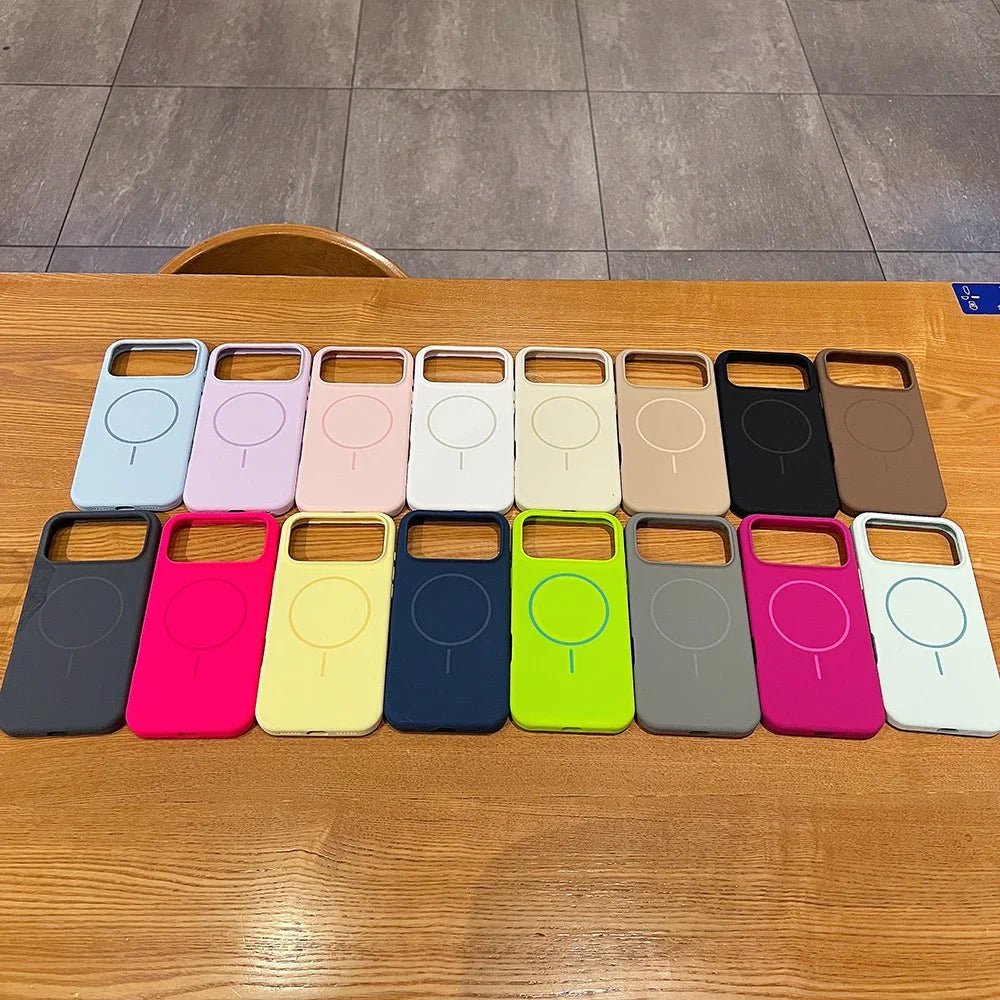 Original Liquid Silicone For Magsafe Magnetic Case For iPhone 17 Air 16 15 14 13 12 Pro Max  Plus Wireless Charging Soft Cover