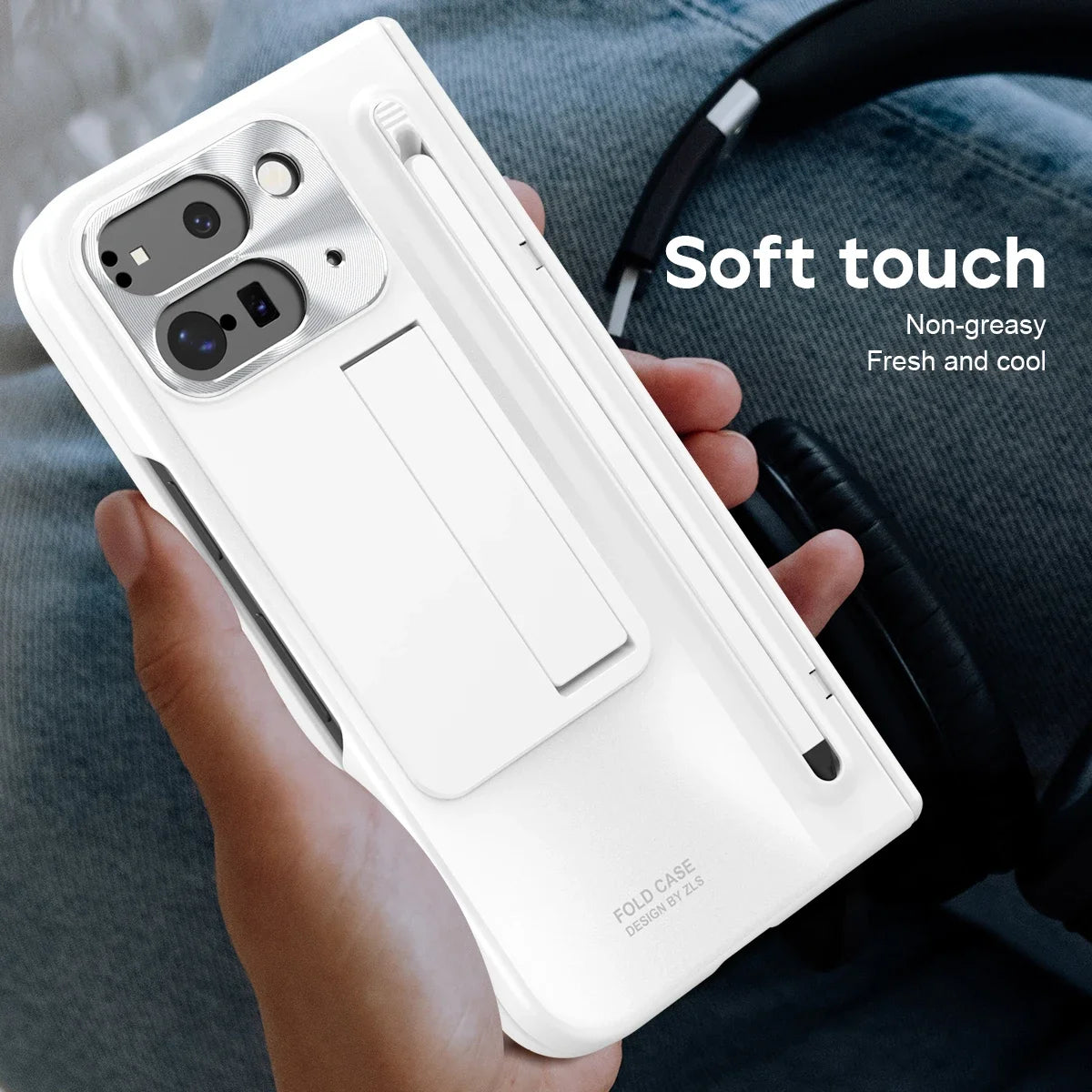Full Protection Glass Film Plating Hinge Phone Case Google Pixel 9 Pro Fold Stand Protection Back Cover With Touch