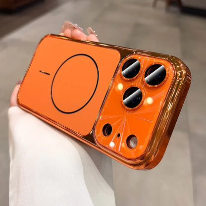 For iPhone 17 Pro Max Magsafe Case AG Matte Back Plating Bumper Cover for iPhone 13 14 15 16 Pro Max 17Pro Laser Pattern Cases