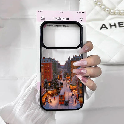 Cute Winter Snow Christmas Phone Case for IPhone 17 Pro Max Air 16 Pro Max 15 14 13 12 11 Mini Plus Transparent Hard Back Cover