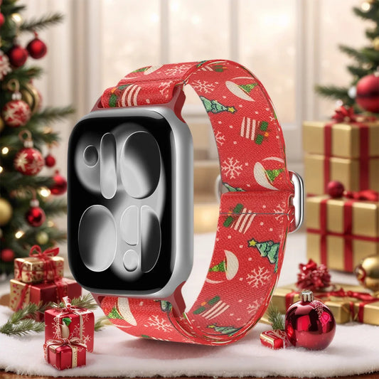 Christmas strap for Apple Watch Bands for 40mm 41mm 42mm 44mm 45/ 46mm Elastic Replacement Band for iWatch Series 11 10 9 8 SE