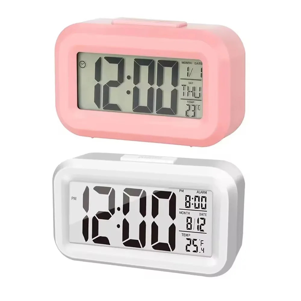 LED Digital Alarm Clock Backlight Snooze Data Time Calendar Desktop Multifunction Electronic Backlight Table Clock - covers4phones