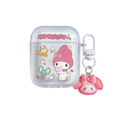 TPU Wireless Charge Headphone Case For Airpods 4,1,2,3,Pro,Pro2 Earphone Soft Cover With Hook Pochacco Cute Cartoon