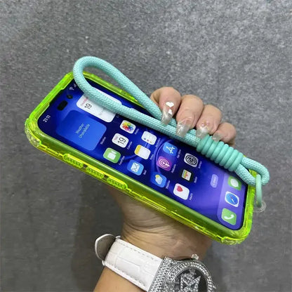 Premium Macaroon Shockproof Case for IPhone 17Air 16 15 14 Plus 13 12 11 Pro Max for Mag-safe Magnetic Transparent Lanyard Cover