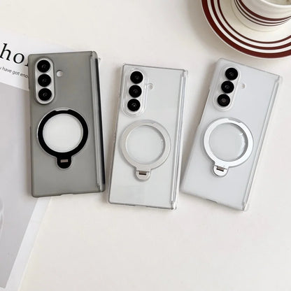 360 Rotating Bracket Clear For Magsafe Case For Samsung Galaxy Z Fold 7 6 5 4 Holder Wireless Charging Shockproof Bumper Cover