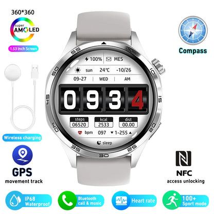 For HUAWEI GT5 Pro GPS NFC Smart Watch Men 360*360 AMOLED Screen Heart rate Bluetooth Call IP67 Waterproof Man Smartwatch 2025
