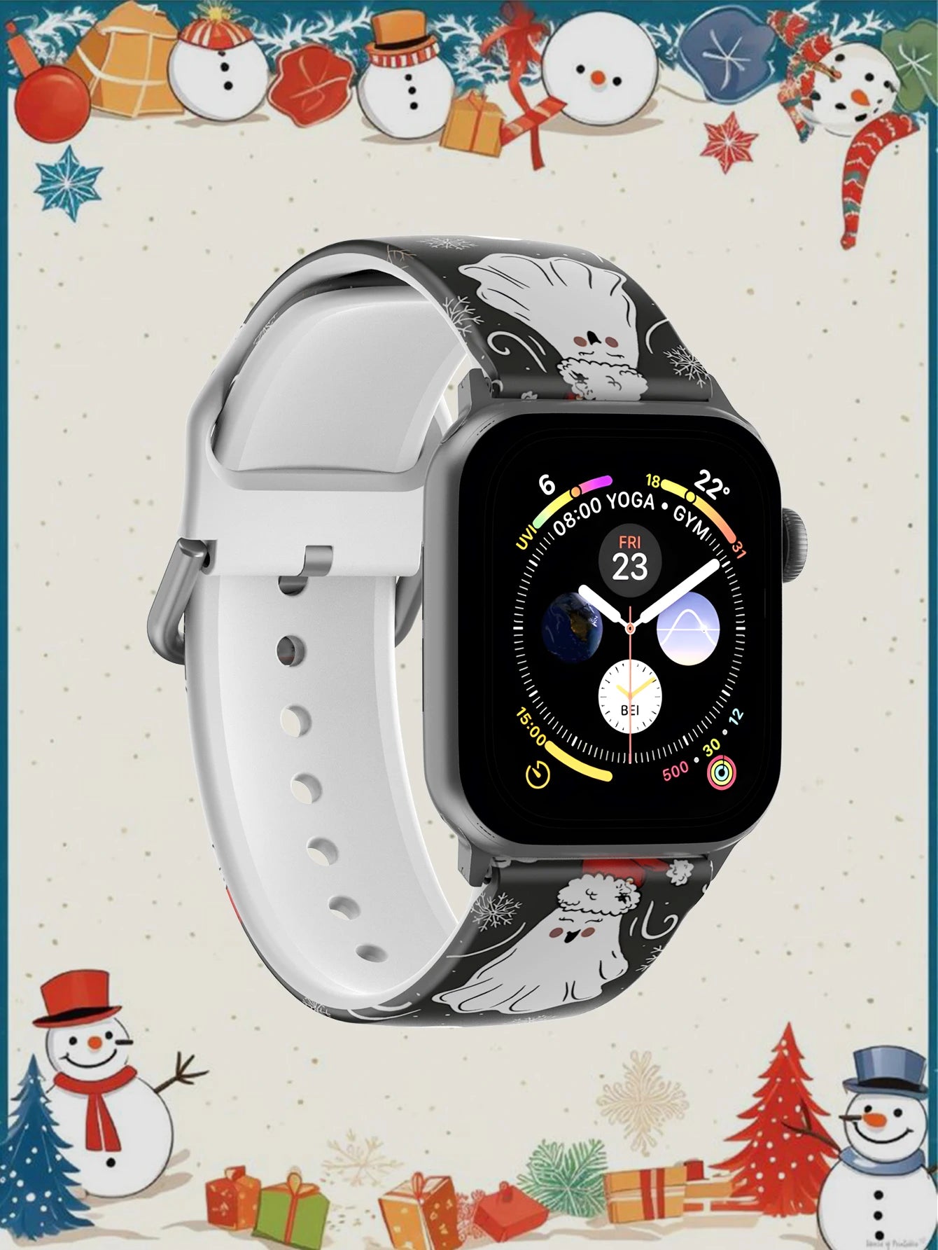 Christmas Hat Elf For Apple Watch Band 45 mm 44 40 41 38 42mm Christmas Ghost Bracelet iWatch Series 7 6 3 se 8 9 10 11 Ultra 3