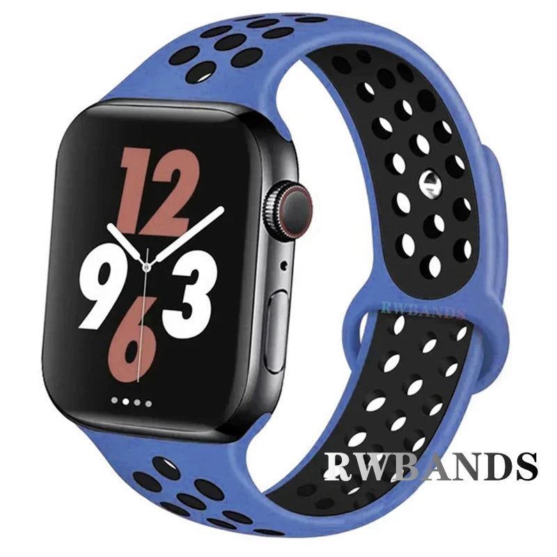 Sport Strap for Apple Watch Band 46mm 44mm 40mm 42-38-41mm 45mm Breathable Bracelet iWatch Series 10 9 8 7 6 SE 5 3 Ultra 2 49mm