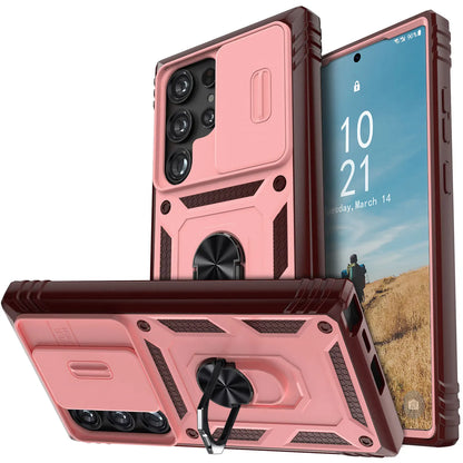 For Samsung Galaxy S25/S25+/S25 Ultra/S25 Edge/S24/S24 Plus/S24 Ultra/S24 FE Case Hybrid Kickstand Camera Protection Hard Cover