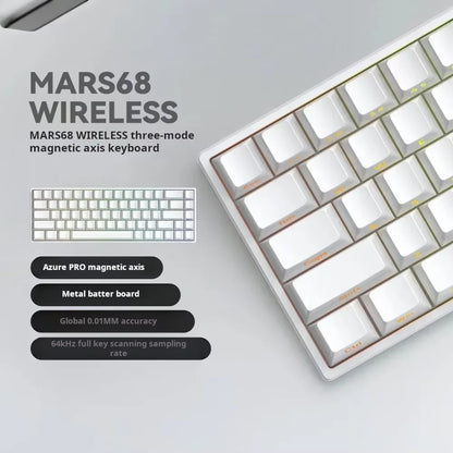 IROK Mars68 PRO Magnetic Switch Gaming E-sport Wireless Mechanical Keyboard RGB Long Battery Custom Hot Swap Gaming Accessories