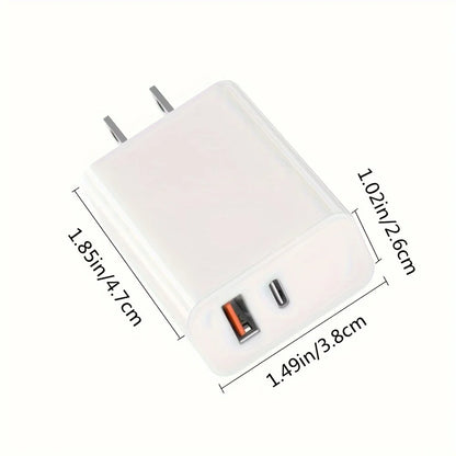 20W dual wall charger with 6-foot QC+PD 3.0 USB C power adapter, suitable for iPhone 14/14 Pro/13/15/15 Pro/XS/XR