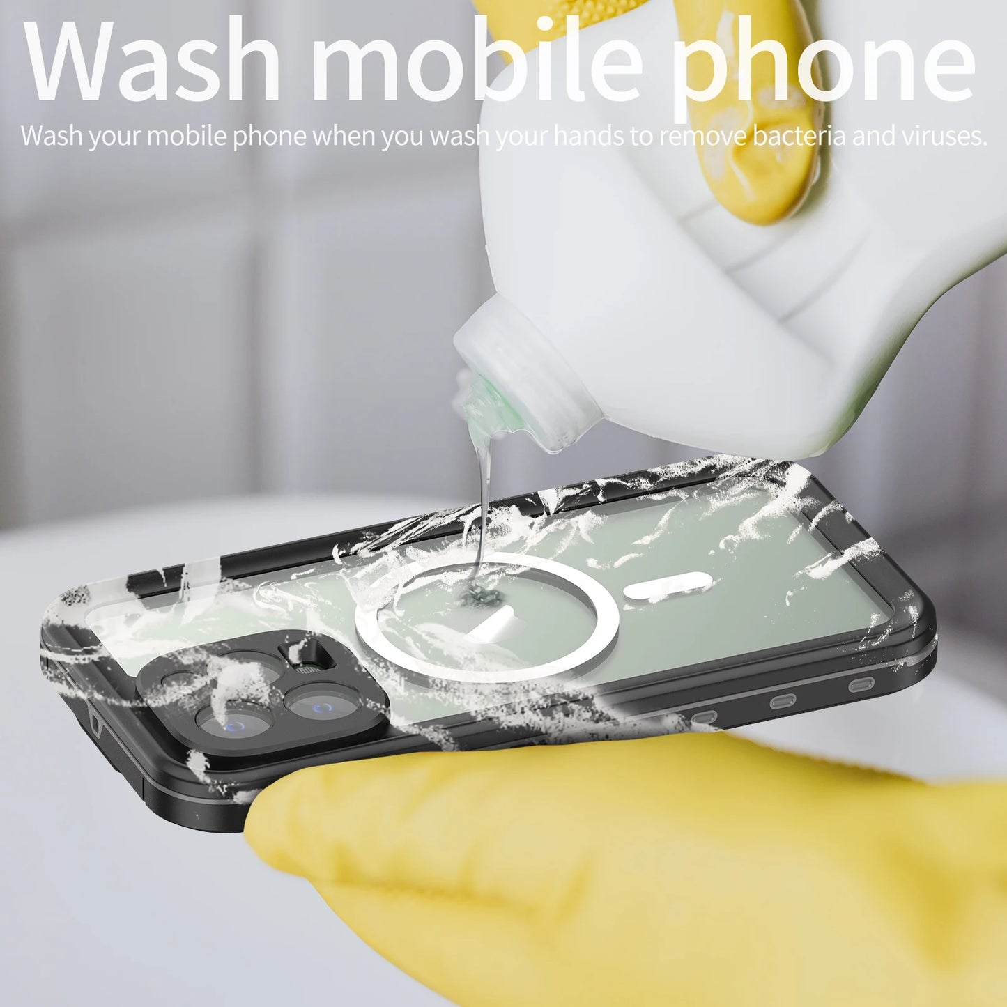 shellbox-hot sale magnetic shockproof dustproof IP68 professional waterproof phone case for iphone16promax/15/14/13
